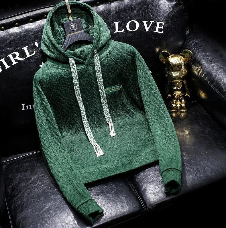 Sweatshirts for Man Cropped Hooded Men's Clothing Solid Green Hoodies Novelty and Cheap New in Loose Designer Streetwear Cotton