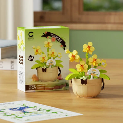 Christmas Gift Building Blocks - Creative Floral Basket Building, Fun Educational DIY Puzzle Toys