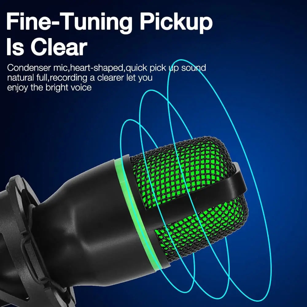 Condenser Microphone USB Wired For PC Laptop Computer Professional Gaming Accessories Kit Gamer Sound Live Streaming Podcast RGB