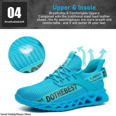 Safety Shoes Men For Work Sneakers Women Men Steel Toe Work Shoes Security Protective Shoes Lightweight Anti-Smash Anti-Puncture