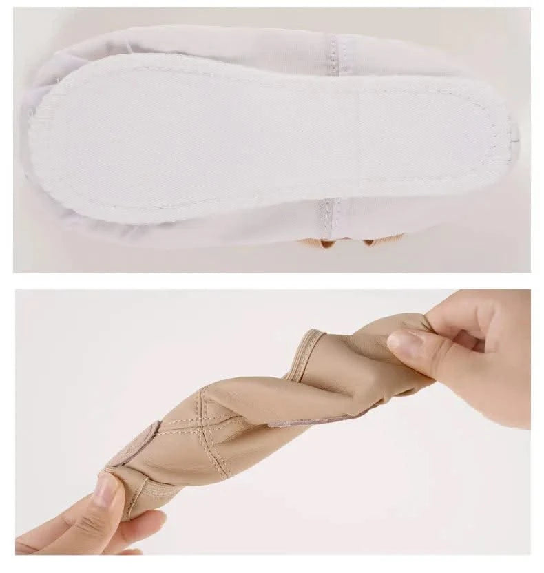 PU Ballet Shoes for Toddler Girls Children Dance Shoe Leather Ballet Flats Kids Soft Sole Gymnastics Shoes Dancing Slippers