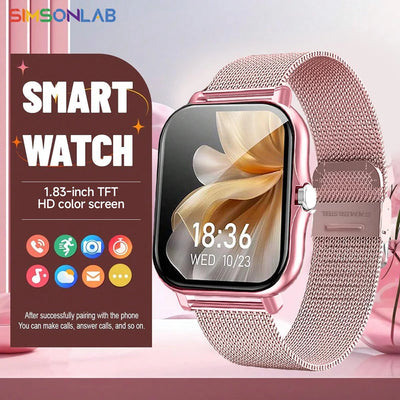 New Smartwatch 1.83'' HD Screen BT Call Health&Sleep Monitoring Kids Smart Watch Waterproof Fashoin Sport Bracelet For Women Men