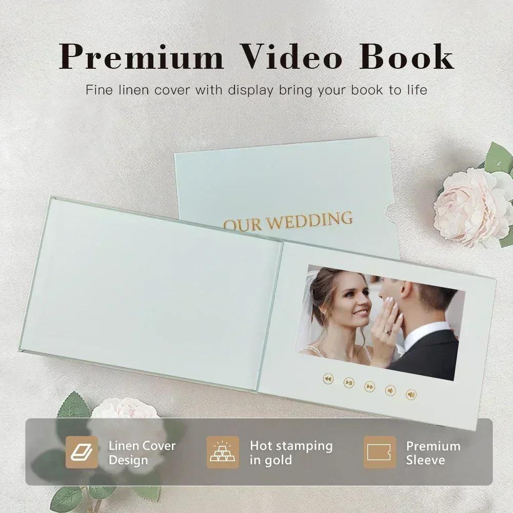 Linen bound video book wedding album up to 3 hours of video