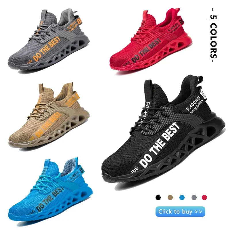 Safety Shoes Men For Work Sneakers Women Men Steel Toe Work Shoes Security Protective Shoes Lightweight Anti-Smash Anti-Puncture