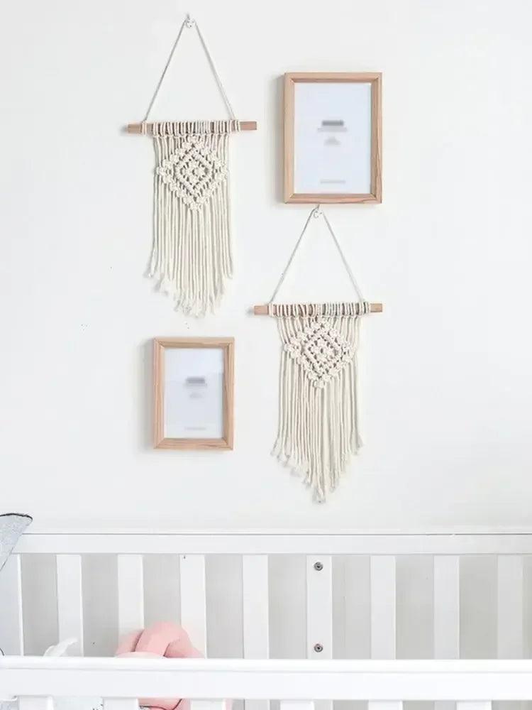 Hand-woven color macrame wall hanging ornament bohemian craft decoration gorgeous tapestry for home livingroom decor