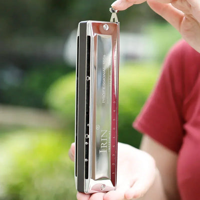 IRIN Harmonica 12/16-Hole 48/64-Note Chromatic Harmonica Semitones Mouth Organ Professional Harmonica Woodwind Instrument