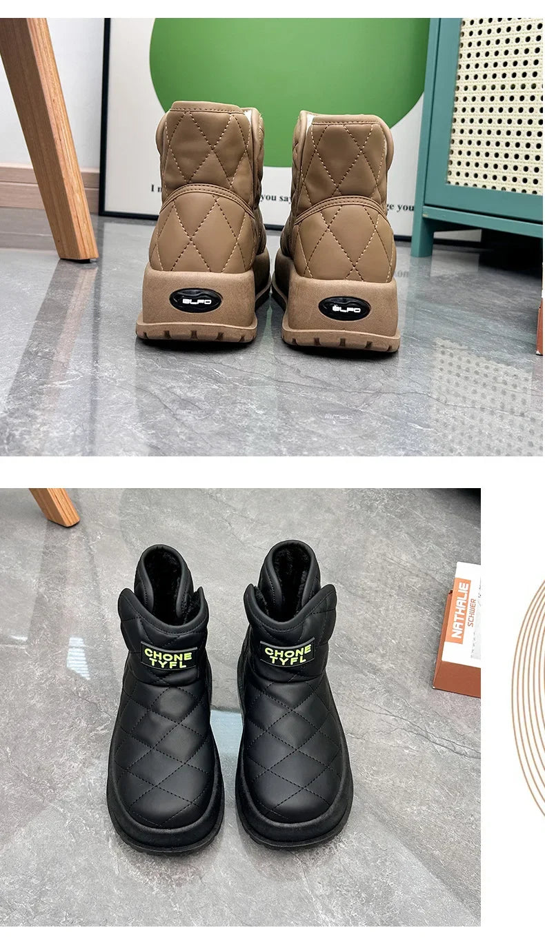 Kalsooni 2024 Winter Velvet Thick Warm Shoes Waterproof Platform Snow Boots for Women