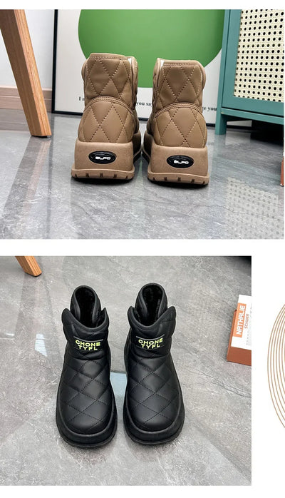 Kalsooni 2024 Winter Velvet Thick Warm Shoes Waterproof Platform Snow Boots for Women