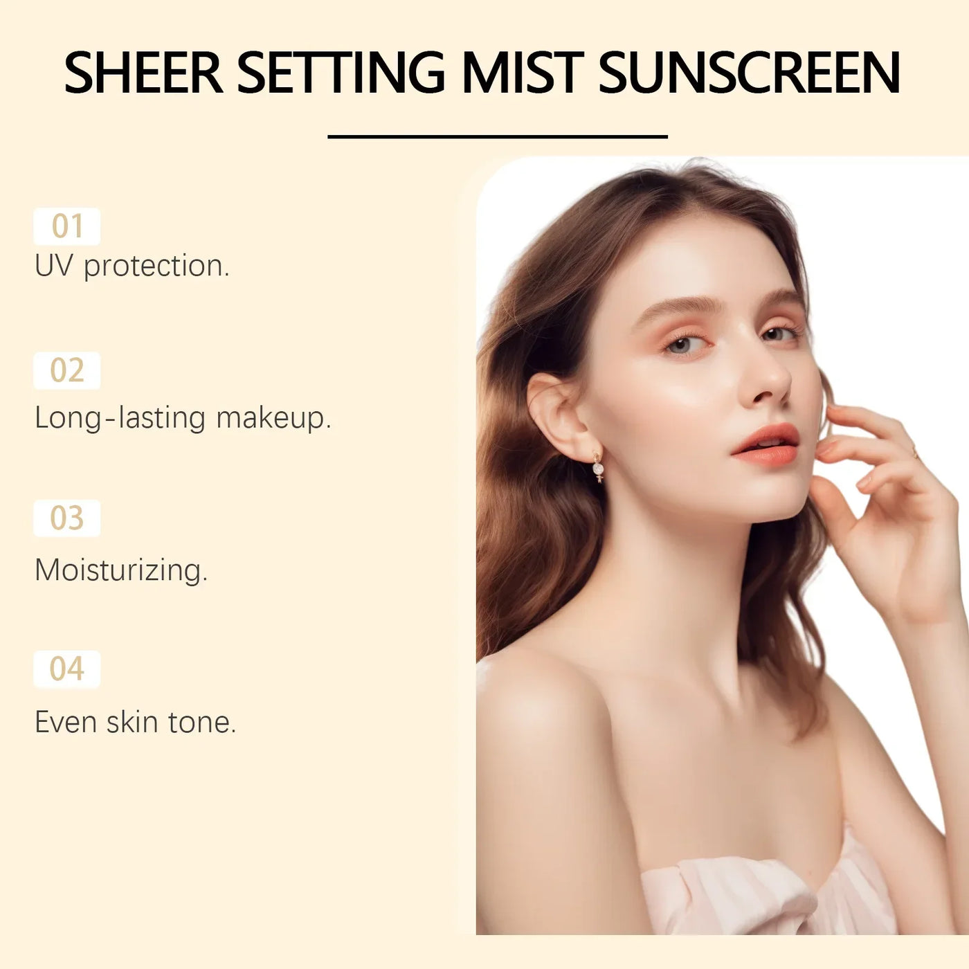 Spf 50+ Setting Sprays for Makeup Waterproof Lasting Oil Control Natural Refreshing Anti UV Sunscreen Finishing Mist Cosmetics