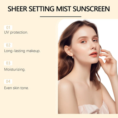 Spf 50+ Setting Sprays for Makeup Waterproof Lasting Oil Control Natural Refreshing Anti UV Sunscreen Finishing Mist Cosmetics