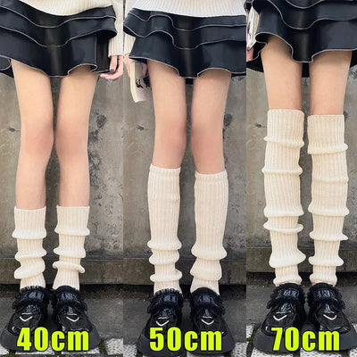 1Pair High-quality Foot Warmers JK Bubble Socks JK Lolita Leg Warmer Y2K Punk Gothic Knitted Foot Cover Crochet Socks Boot Cuffs