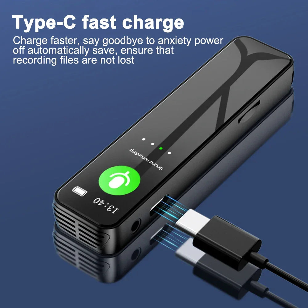 Digital Voice Recorder High-Quality Noise Reduction Record with Playback MP3 Music Player Activated Record 1536KBPS HD Recording