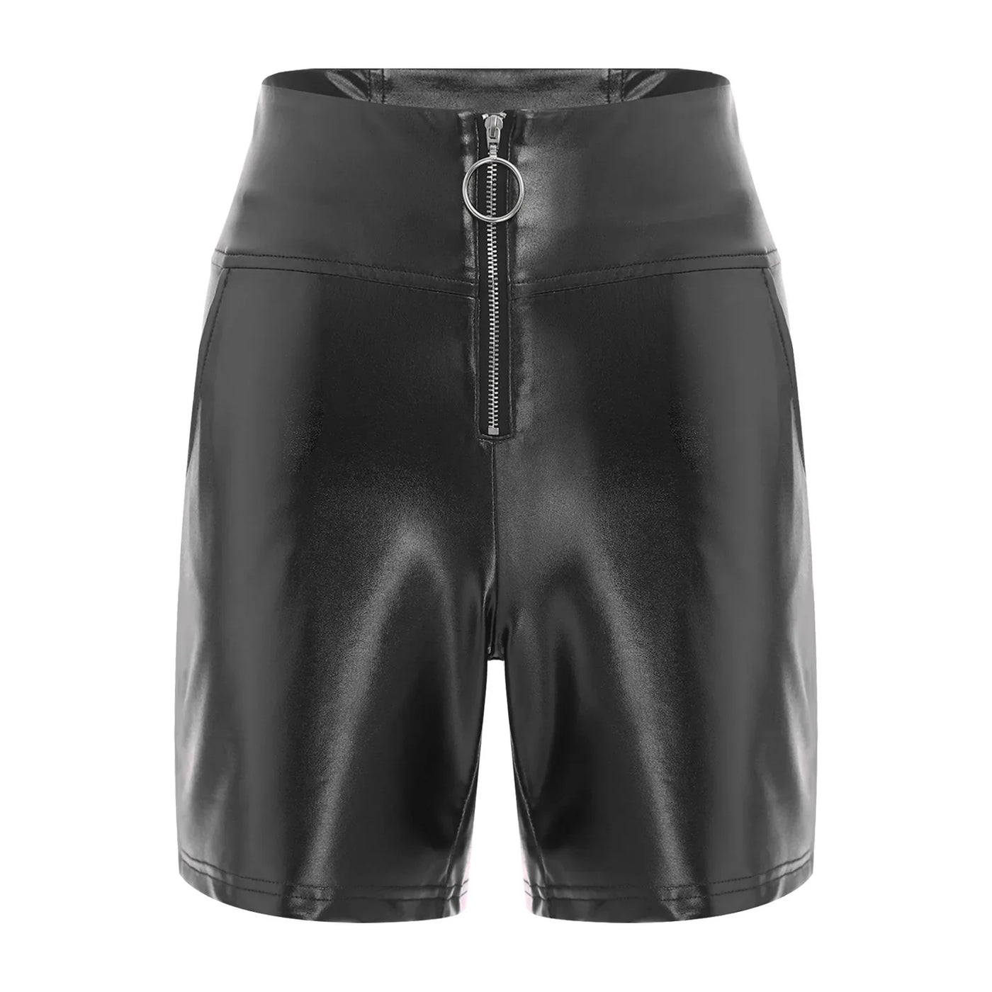 Women's Metallic Shiny Biker Shorts