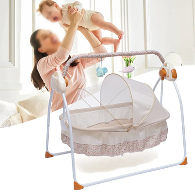 Electric Baby Cradle, Baby Bed, Folding and Soothing, Automatic Swinging, Newborn Bed