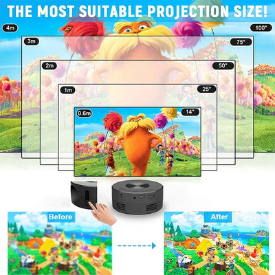 Portable Mini Projector 1920*1080P HD Projector Home Cinema Outdoor Camping Projection For IPhone Xiaomi IPad Android