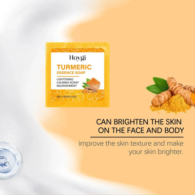 Turmeric Skincare Set Body Soap Anti Acne Dark Spot Corrector Improve Dry Skin Moisturizing Face Cream Brightening Facial Serum