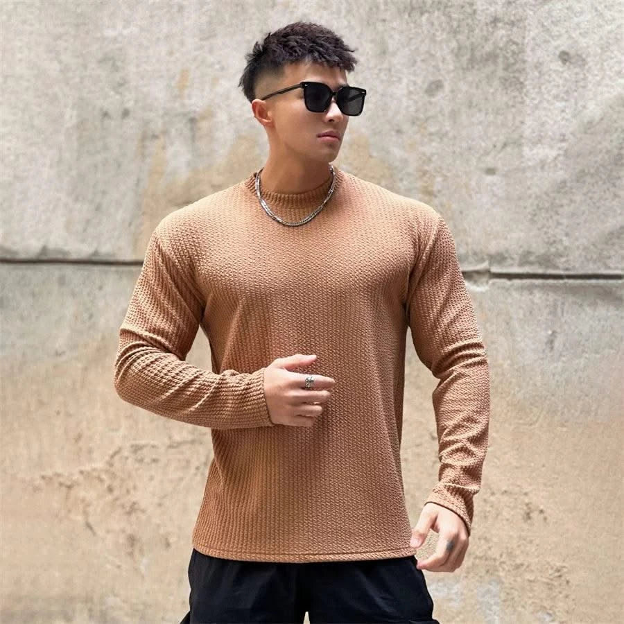 New Long Sleeve t shirt for Men Autumn Fashion Cotton Solid Color t-shirts Cozy Streetwear Men's t-shirt 3XL Baggy Korean Trendy