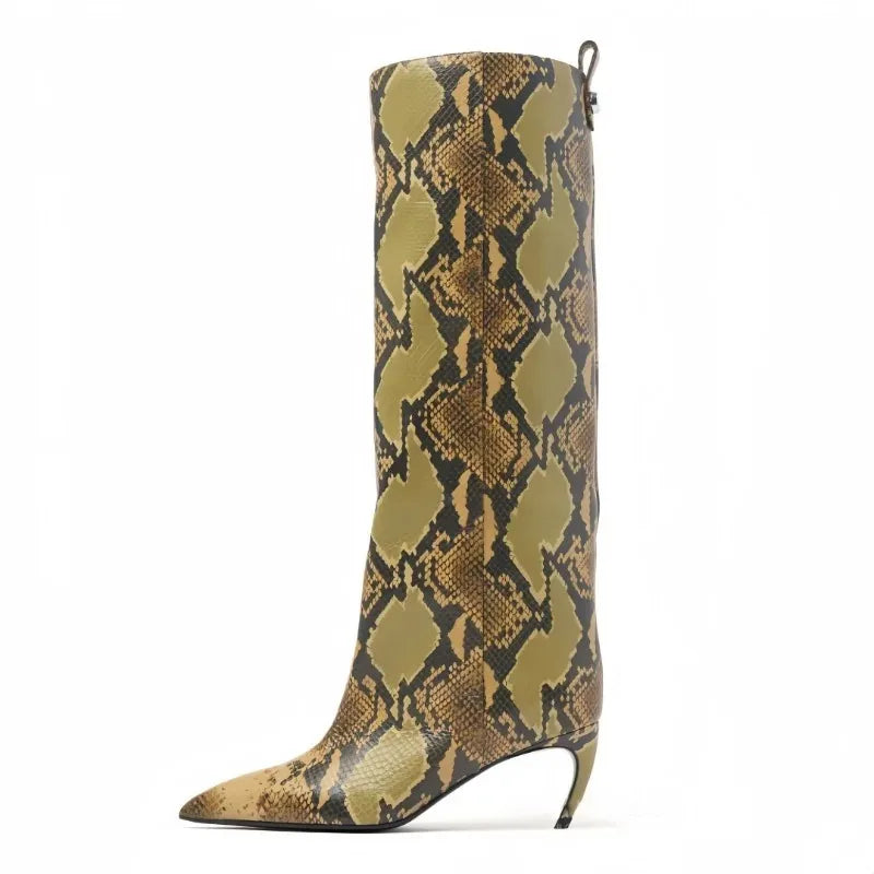 2025 Autumn/Winter New Suede Leather Pointed Stiletto Sleeve Boots European and American Fashion Banquet Shoes Red Wedding Shoes