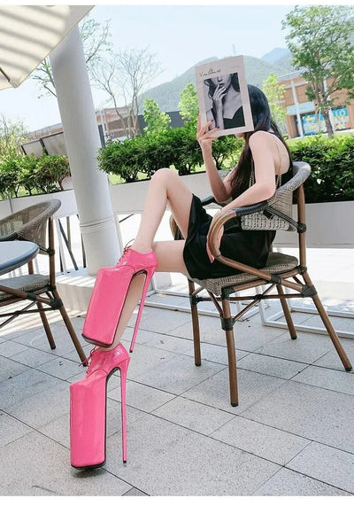 Women's Waterproof Platform High Heel Shoes 30cm | Lace up Fashion High Heel Shoes New | Trendy Model Shoes