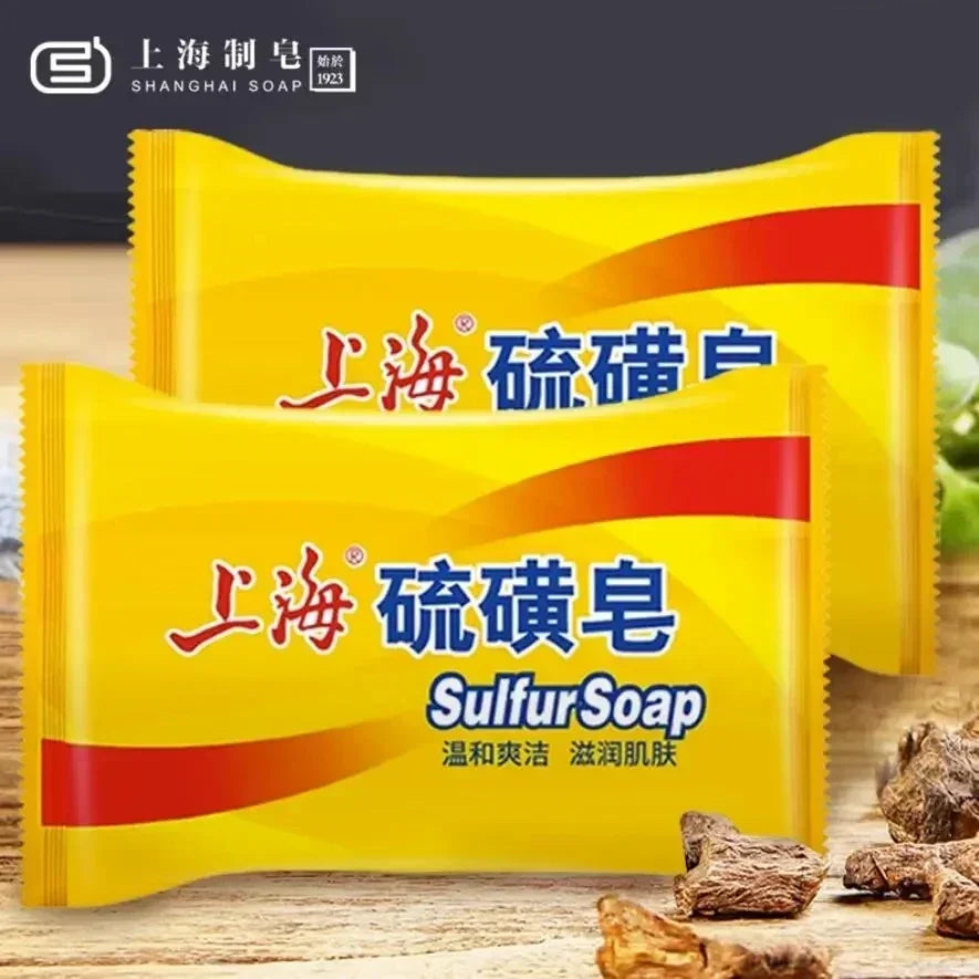 5PCS Shanghai Sulfur Soap Bath Soap Clean Wash Hands and Face Clean Unisex Soap Behind The Skin Face Deep Clean