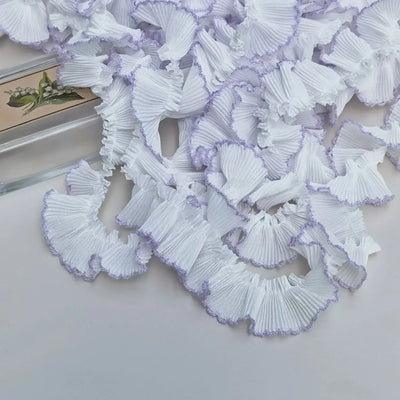 4M/lot 3cm Wine red/pink/Beige Chiffon Pleated Lace Dog Tooth Ruffle Lace Trimming for Dress Pet Cloth Home Decoration X1496