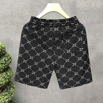 Men's Clothing New Shorts Summer Loose Fit Letter Jacquard 5-Inch Casual Trendy Versatile Streetwear Fashion