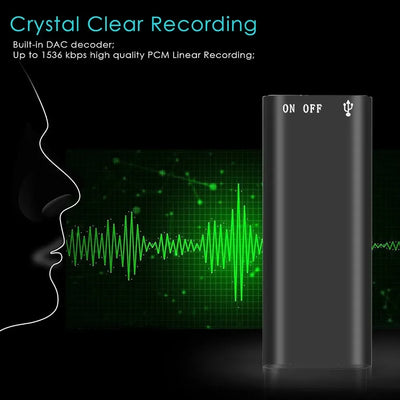 Tape recorder 3-in-1 Mp3 Player Professional Voice Digital Audio Mini Voice Recorder 192Kbps Recording WAV Audio Recorder