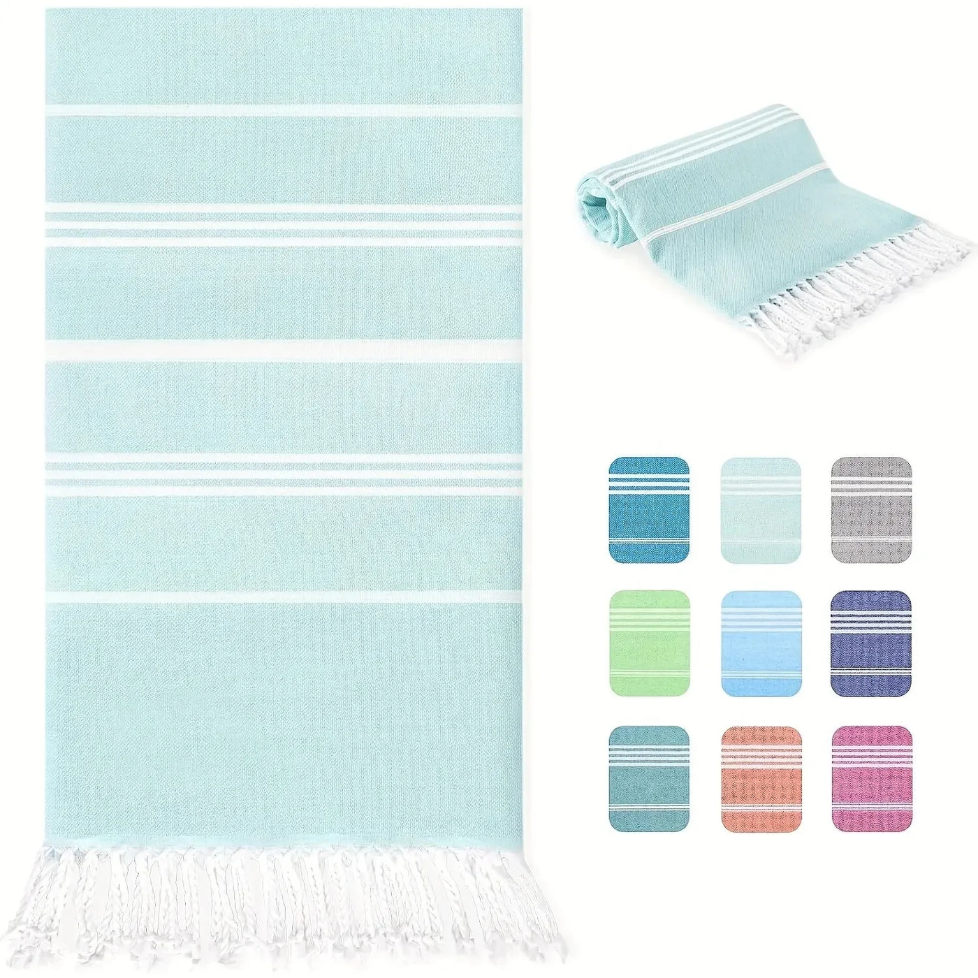 100X180cm Turkish Beach Towel Oversized Sand Free Tassel Quick Dry Swim Extra Large Light Travel for Adults Gifts Accessories ﻿