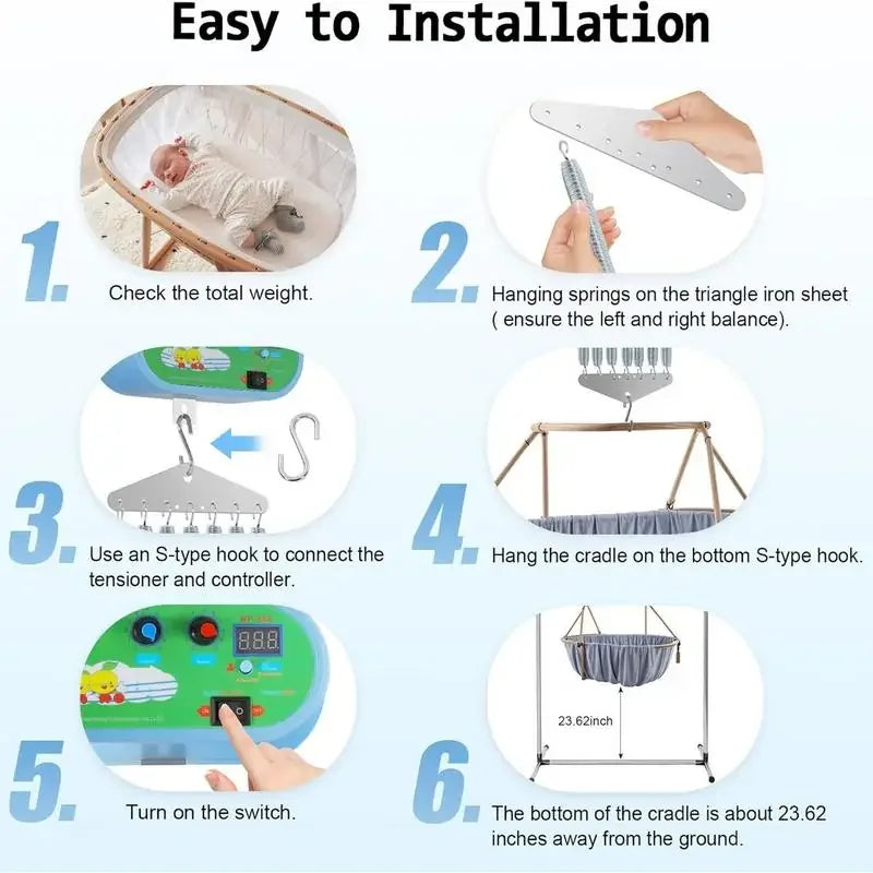 Electric Baby Bedside Sleeper Bassinet Automatic Toddler Rocking Swing with Adjustable Speed for Nursery home accessories