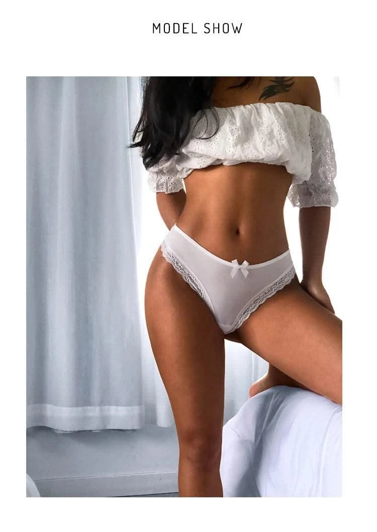 Thong women's underwear ice silk sexy lace cross belt light luxury low waist T pants sexy hollow temptation thong women