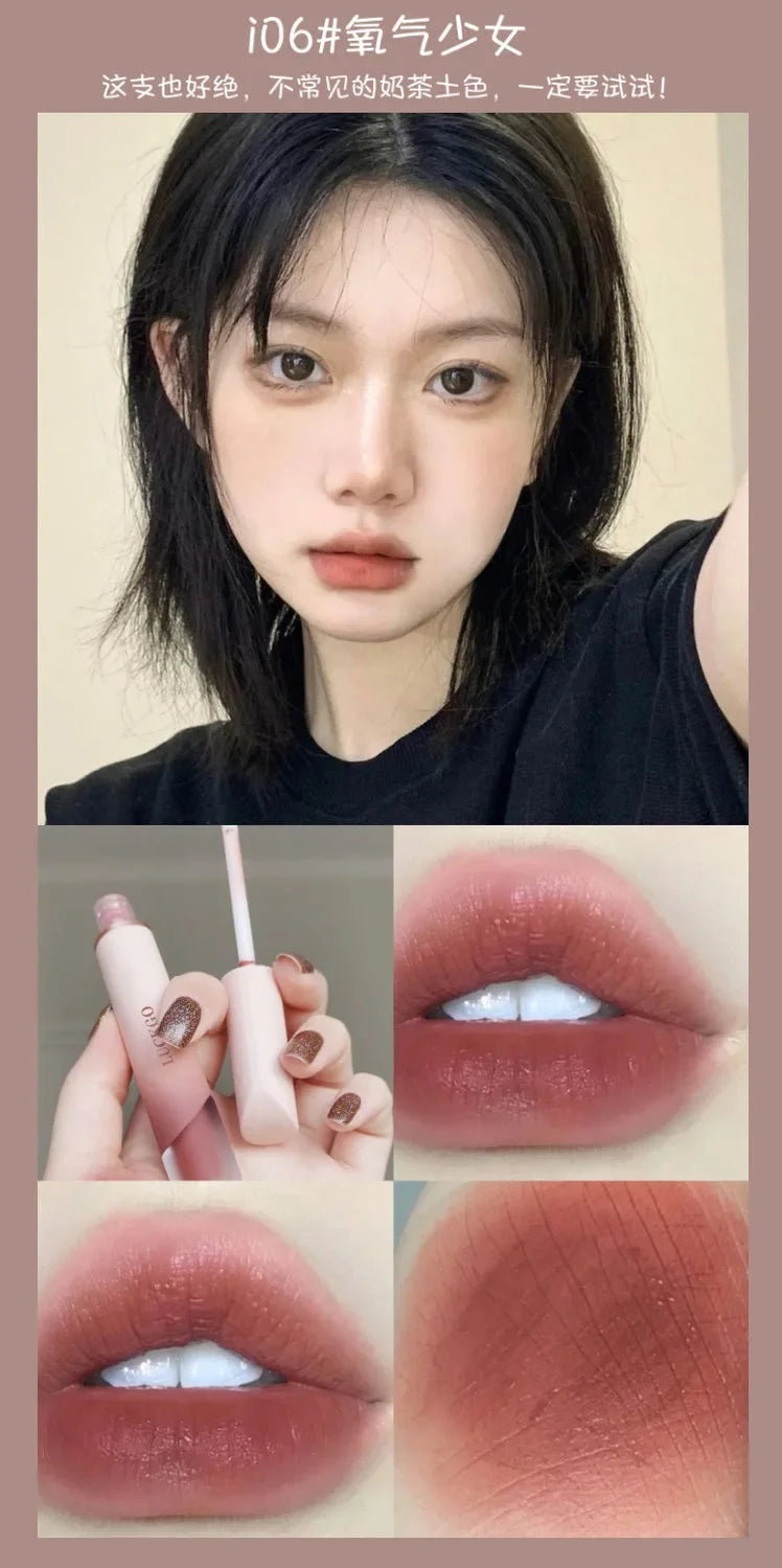 Velvet Matte Lipstick Cream Sexy Red Lip Tint Moisturizing Long Lasting Lip Gloss Waterproof Makeup Korean Cosmetics 6 Color