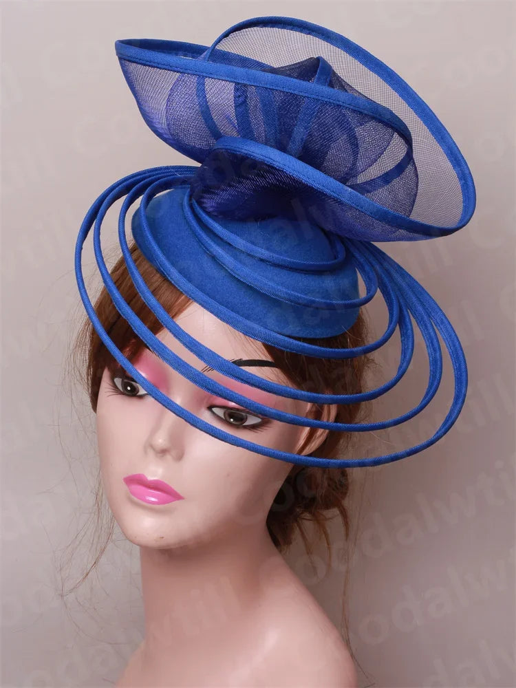 Church Fascinator Hat Wedding Mesh Headpiece Women Party Banquet Chapeau Cap Headband Ladies Party Tea Royal Ascot Pillbox Caps