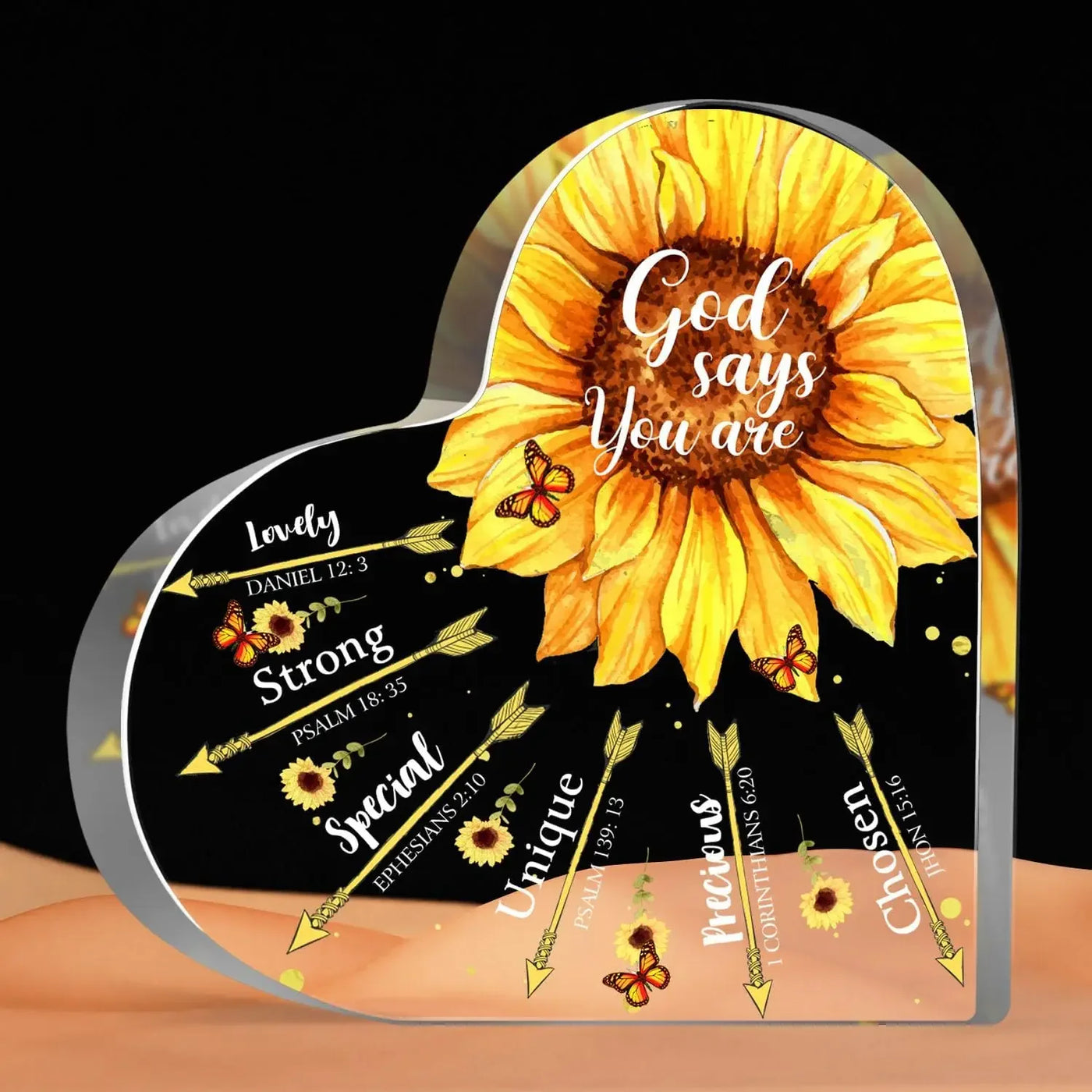 Religious Gifts for Women Christian, Inspirational Gifts with Bible Verse Plaque, Sunflower Christian Home Desk Decor Ornaments