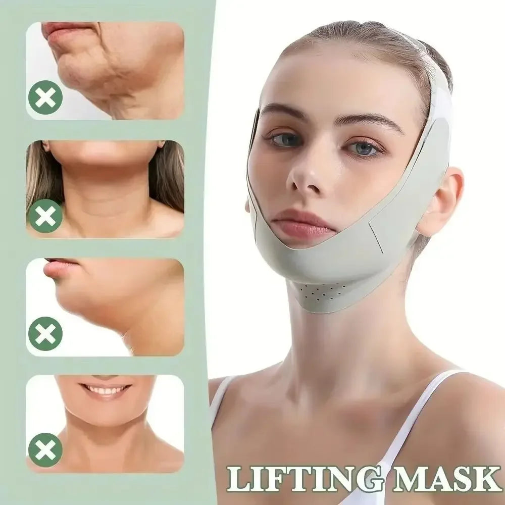 Anti Wrinkle Face Slimming Bandage Breathable Elastic V Line Face Shaper Facial Massage Graphene Face Lift Up Strap
