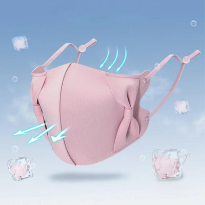Anti-uv UPF50+ Ice Silk Sunscreen Mask 3D Bow Anti-sun Mask Traceless Summer Outdoor Sports Face Mask Breathable Golf Mask