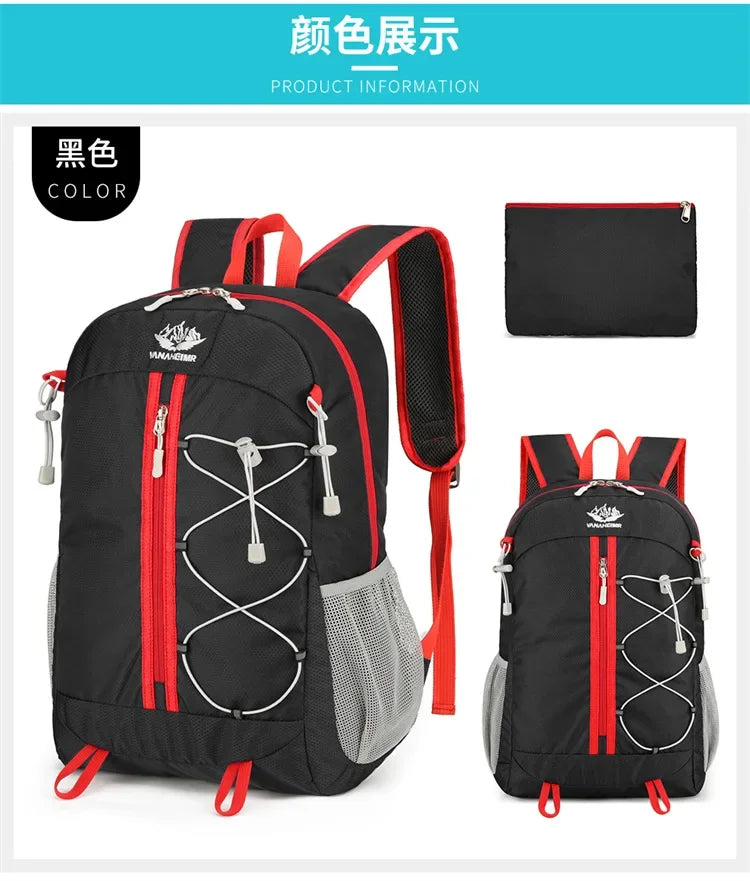 Outdoor Backpack Oxford Buden Mountain Riding Backpack Ultra Light Multifunctional Casual Foldable Backpack Large Capacity