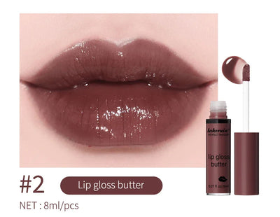 8ml Butter Non-stick Cup Gloss Lip Gloss Moisturizing Mirror Lip Gloss Lasting Color Lip glaze Dye Lip Liquid Makeup For Women