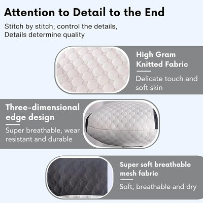 Cervical Pillow for Side Sleeping- Adjustable Contour for Neck Pain Relief Ideal for Back Side & Stomach Sleepers