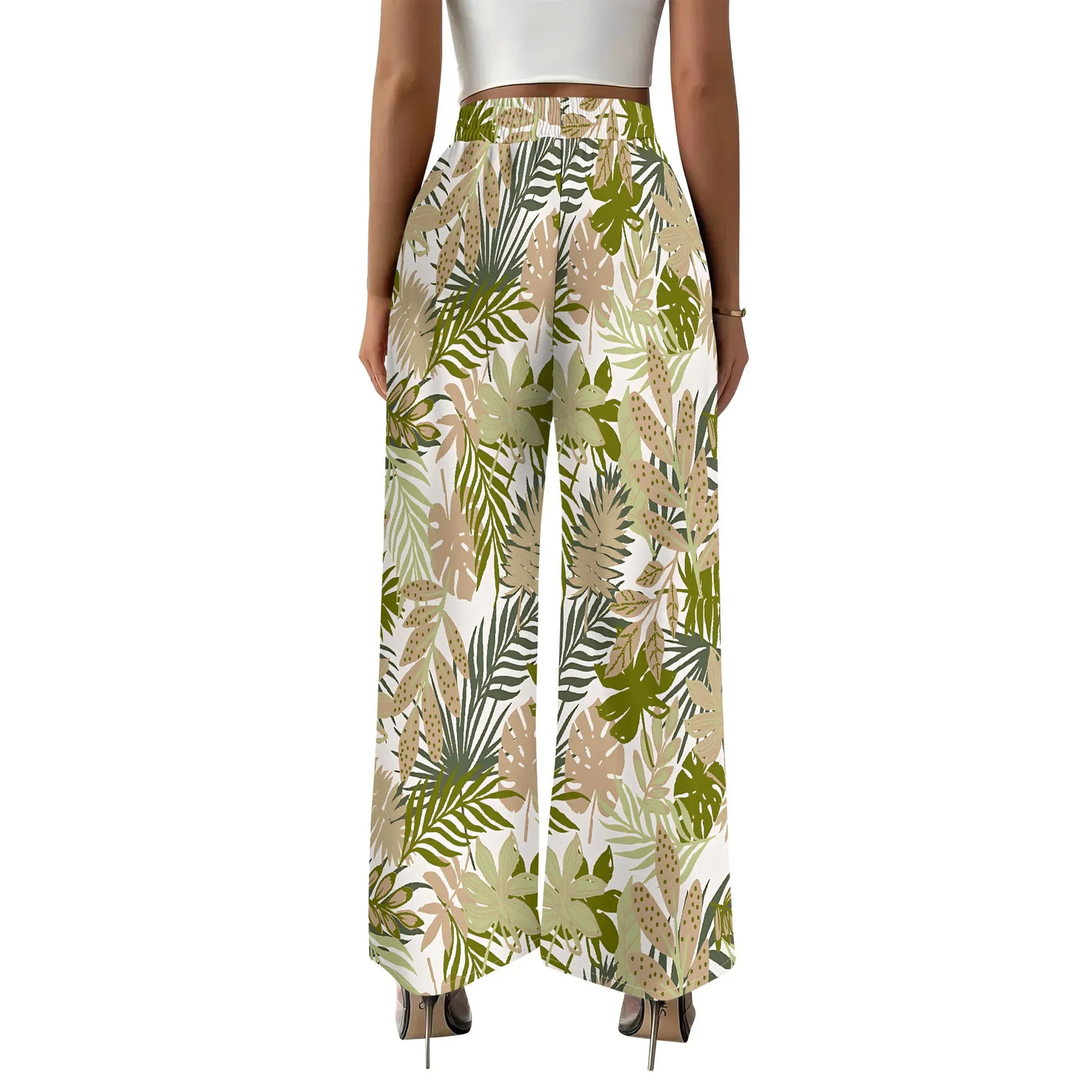 Women's Wide Leg Sweatpants Casual Elastic High Waisted Drawstring Long Pants Beach Vacation Pants with Pockets