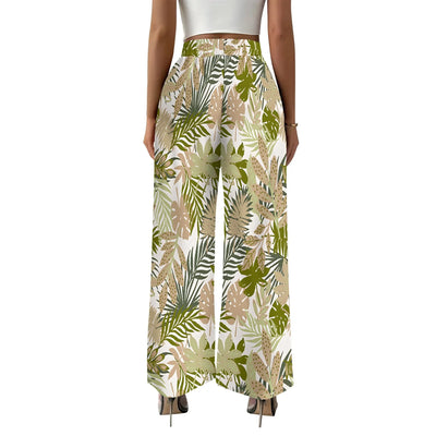 Women's Wide Leg Sweatpants Casual Elastic High Waisted Drawstring Long Pants Beach Vacation Pants with Pockets