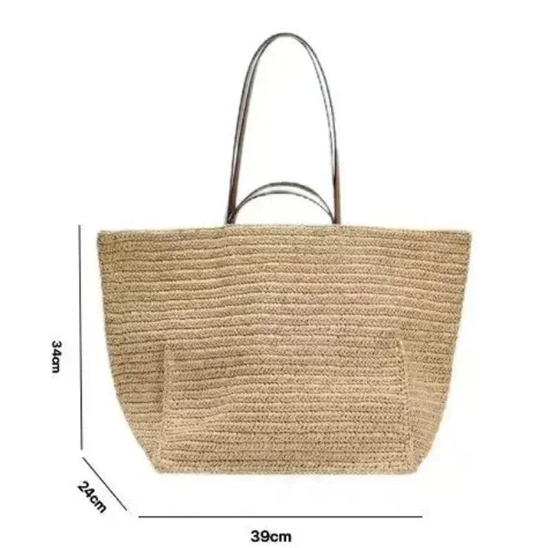 2025 women handbags handmade woven summer beach bag big shopper purses large capacity straw tote designer