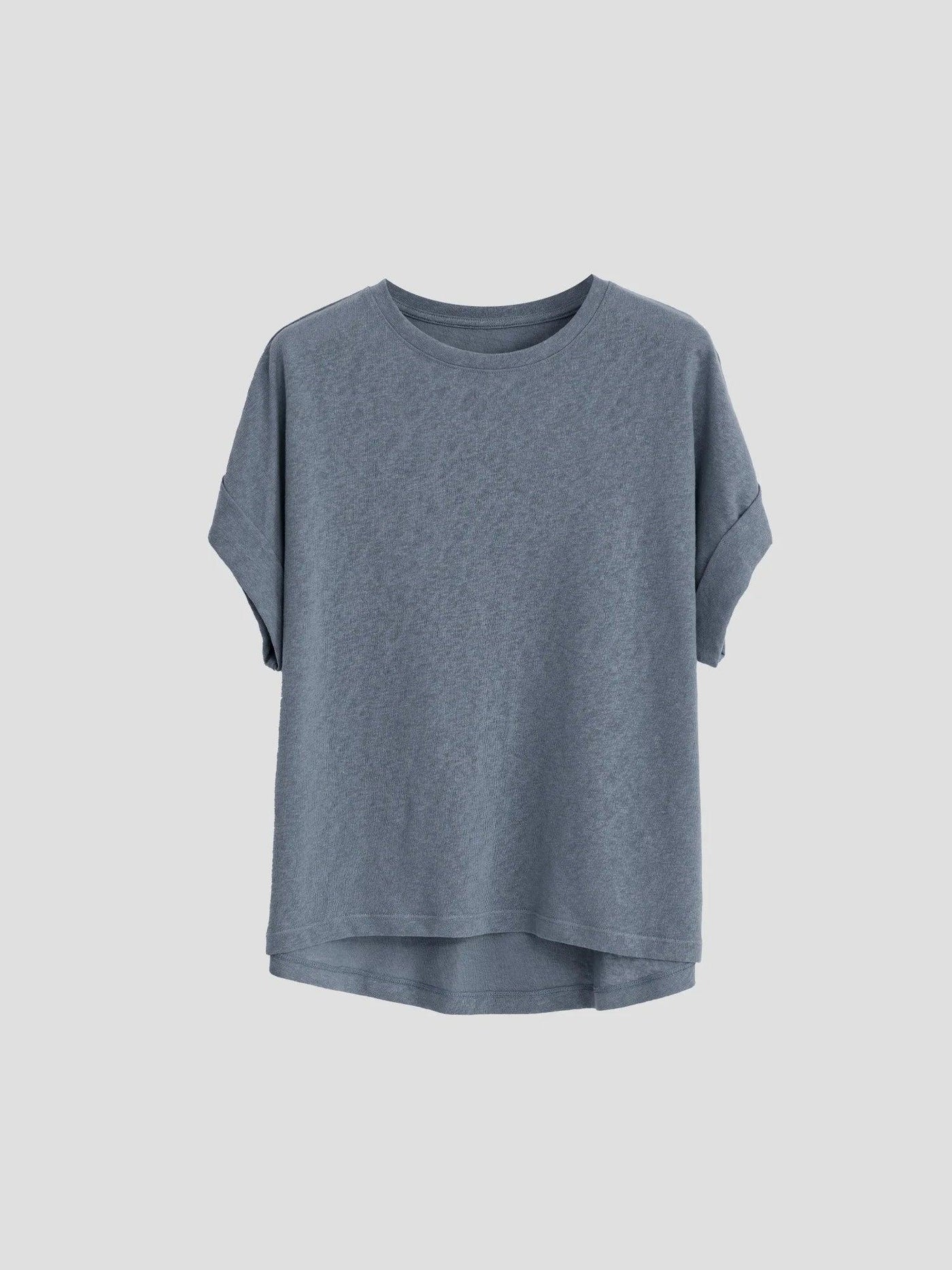 Women Linen Tops Crew Neck