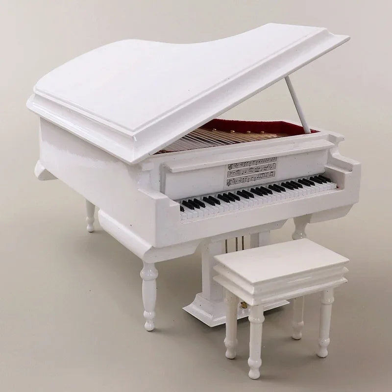 Handmade Wooden Musical Instruments Collection Decorative Ornaments Mini Piano Miniature Model Decoration Gifts
