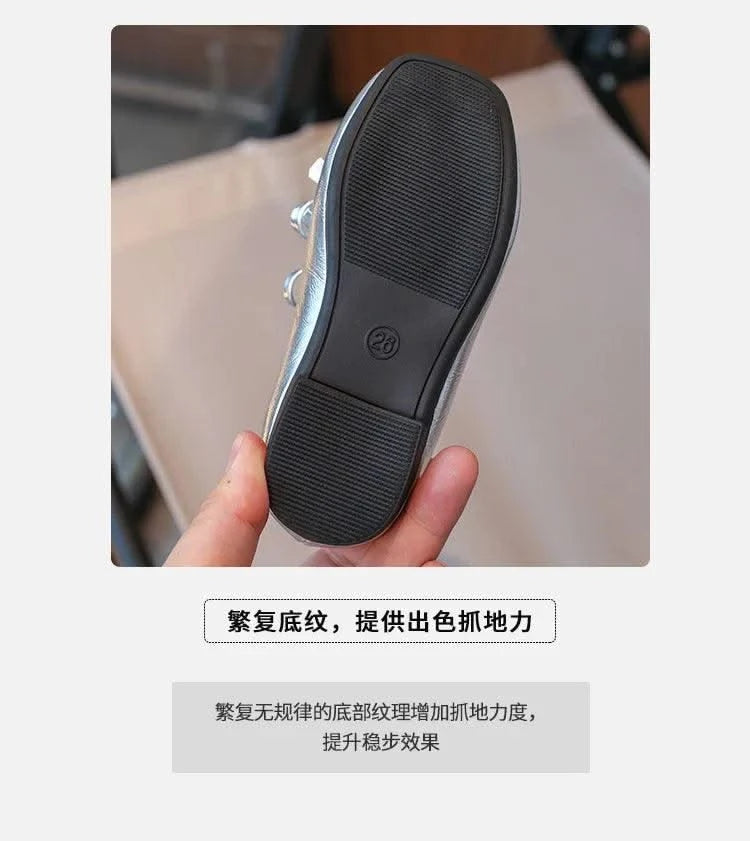 Autumn Children's Fashion Causal Black Ballet Shoes Solid Color Bowknot Elegant Girl Princess Shoes New Kids Leather Shoe