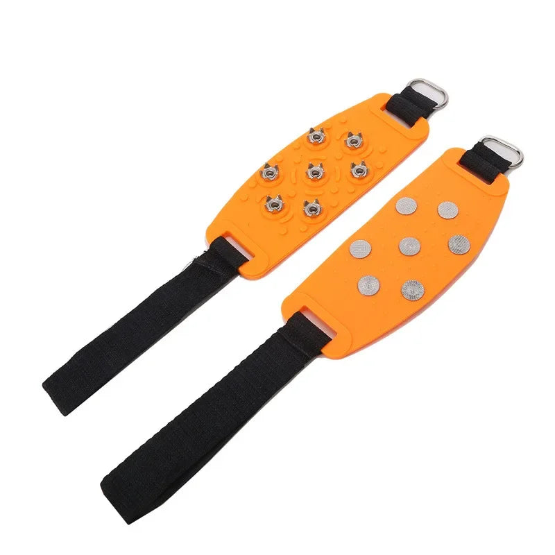 Ice Cleats Traction Crampons Overshoe Ice Snow Anti Slip Spikes Grips Ice Grippers for Adult Hiking Mountaineering Boots Winter