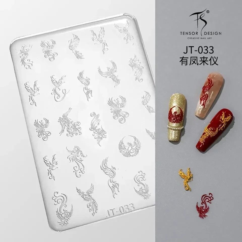 Geometric Bowknot Grid Lace Flora Edge Nail Art Silicone Carving Mold Mould Star Daisy Flower Charms Bow Tie Snowflake Template