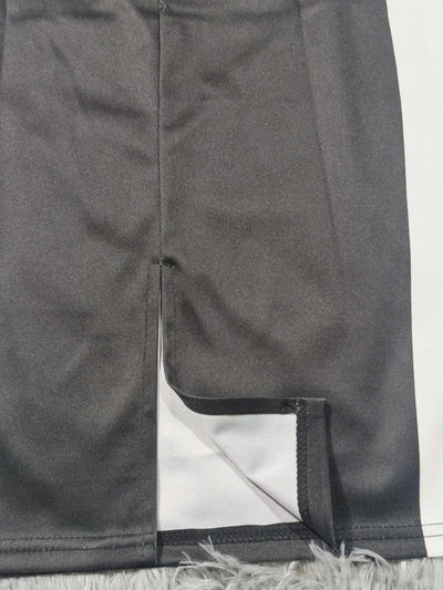 2025 Summer Women's Dresses Fashion Elegant Colorblock Round Neck Sleeveless Casual Bodycon Mini Daily Dress for Female