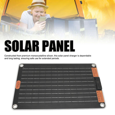 15W Portable Solar Panel with 2 USB Ports Camping Solar Panel Charger Solar Charger for Outdoor Camping Hiking Phone Charger