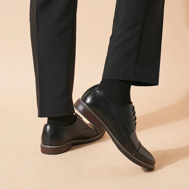 Lace up Oxford Shoes Retro Men's Derby Shoes 2025 New Men Casual shoes Fashion Men Leather Shoes