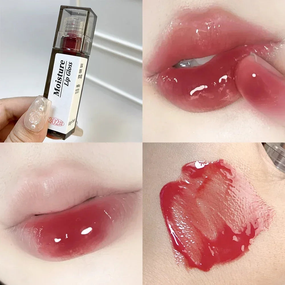 Nude Grey Mirror Jelly Lip Gloss Water Light Gloss Moisturizing Non-stick Cup Stain Lip Glaze Waterproof Lasting Makeup Cosmetic